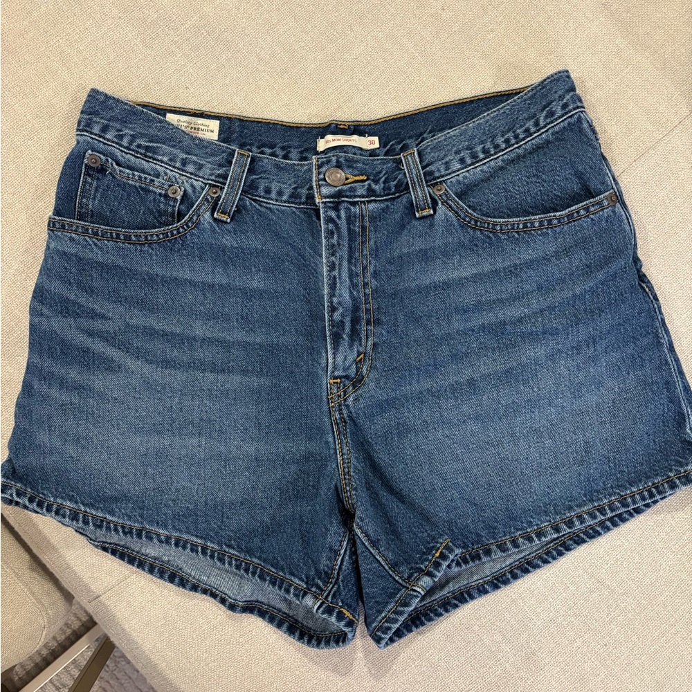 Levi's Women's Dark Blue High-Rise Denim Shorts
